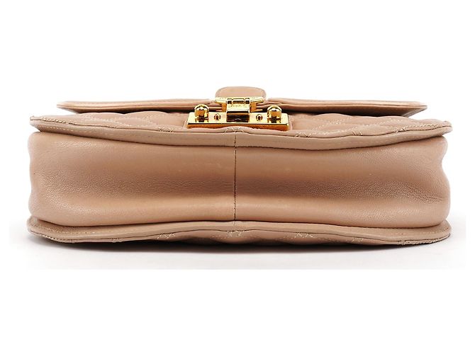 Marc Jacobs  mala de ombro em pele acolchoada bege com fivela - vista 5