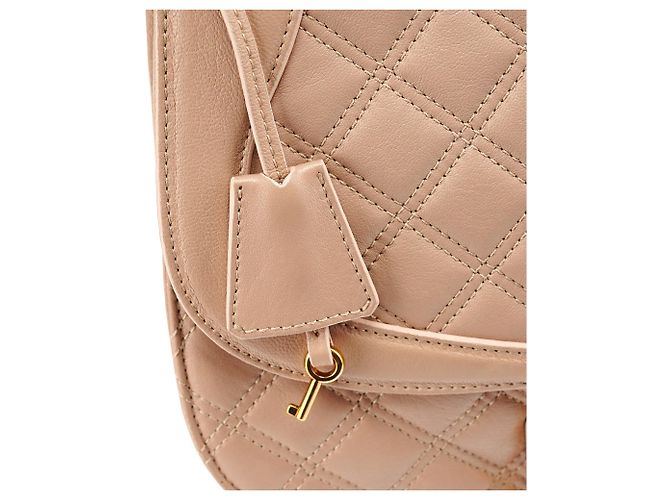 Marc Jacobs  mala de ombro em pele acolchoada bege com fivela - vista 7