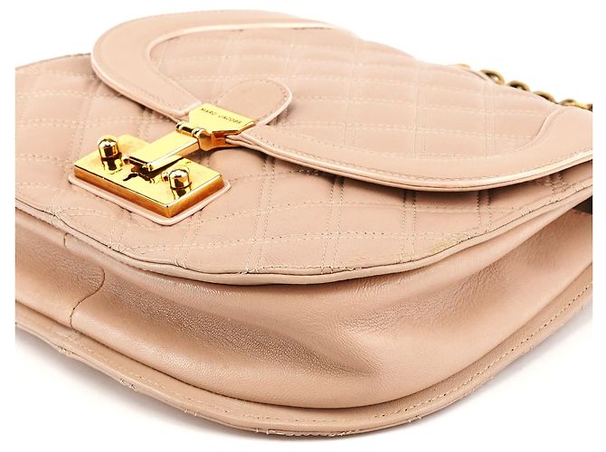 Marc Jacobs  mala de ombro em pele acolchoada bege com fivela - vista 9