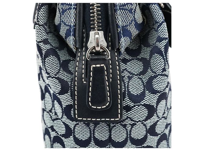 Coach Borsa Tote Signature Canvas Grey Navy - vista 7