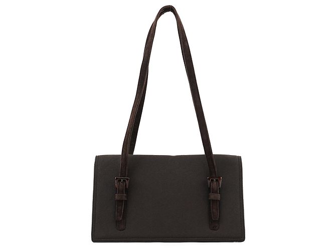 Prada Borsa Tote in mesh di nylon e camoscio marrone - vista 3