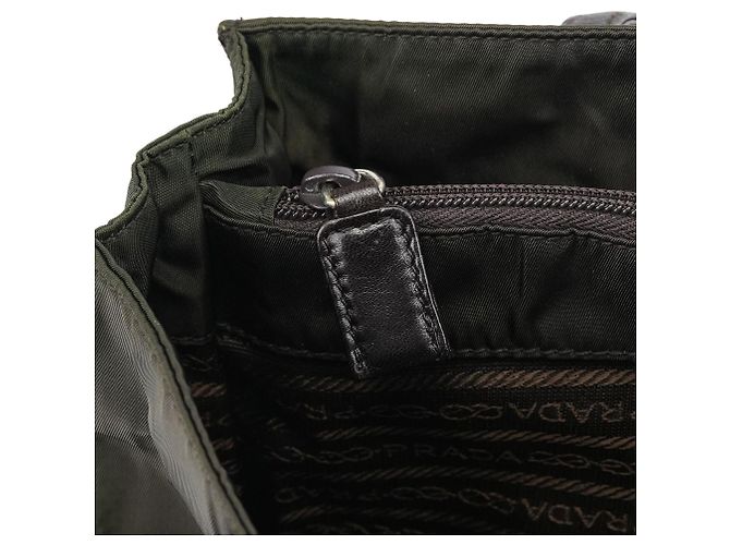 Prada Borsa Tote B6059 Dark Green Tessuto Trend Nappa - vista 9
