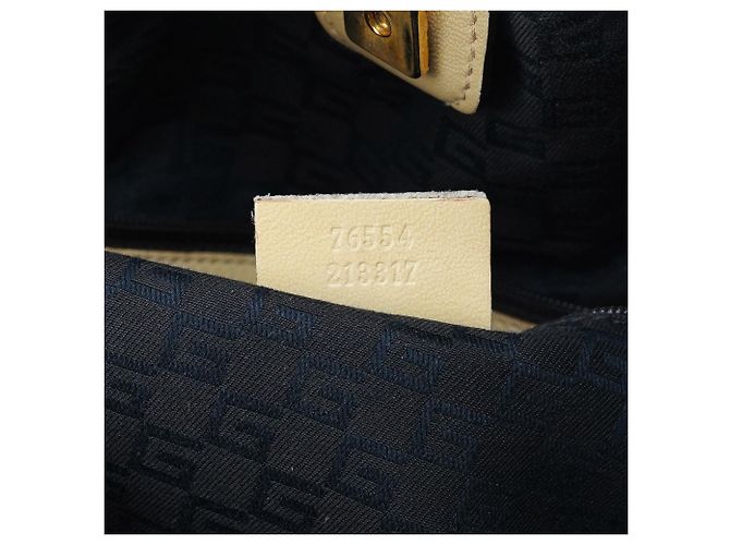 Gucci 76554 Borsa Hobo in pelle beige arricciata - vista 12