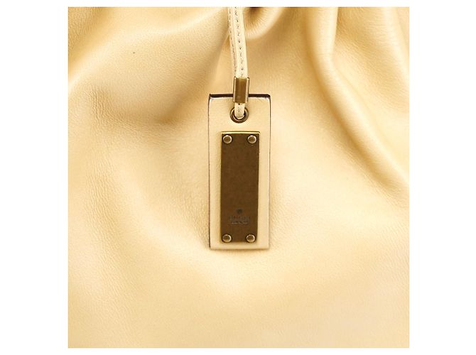 Gucci 76554 Borsa Hobo in pelle beige arricciata - vista 6
