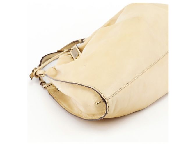 Gucci 76554 Borsa Hobo in pelle beige arricciata - vista 7