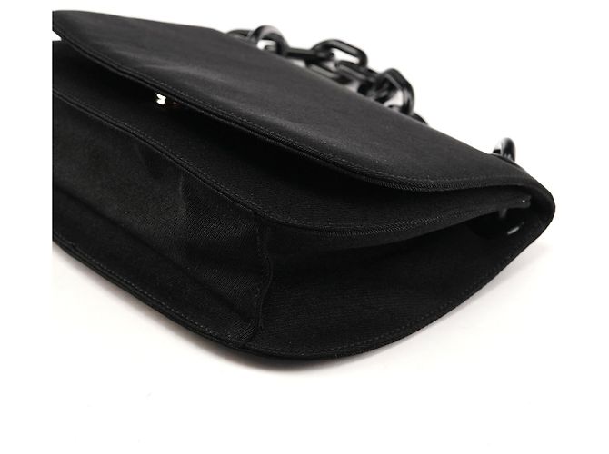 Prada Borsa a tracolla in nylon Tessuto Swing nera con catena 1996 - vista 10