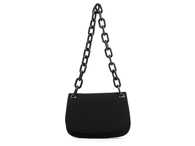 Prada Borsa a tracolla in nylon Tessuto Swing nera con catena 1996 - vista 3