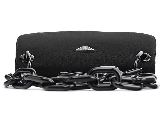 Prada Borsa a tracolla in nylon Tessuto Swing nera con catena 1996 - vista 4