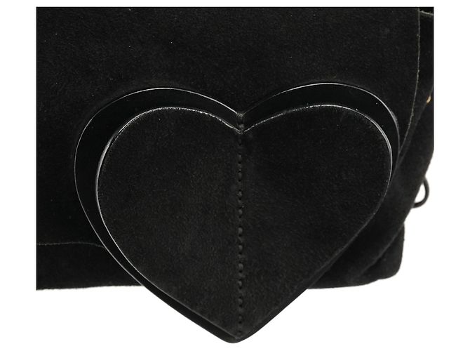 Gucci Borsa a tracolla a cuore in camoscio nero 2002 - vista 7
