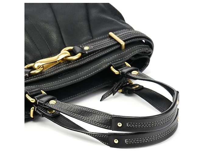 Coach Borsa Tote Hamptons in pelle nera F12178 - vista 11