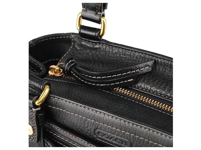 Coach Borsa Tote Hamptons in pelle nera F12178 - vista 8