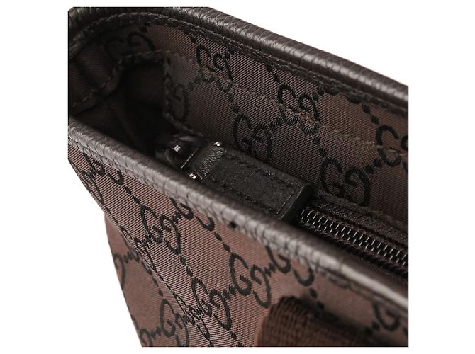 Gucci 180449 Borsa tote in nylon GG marrone - vista 11