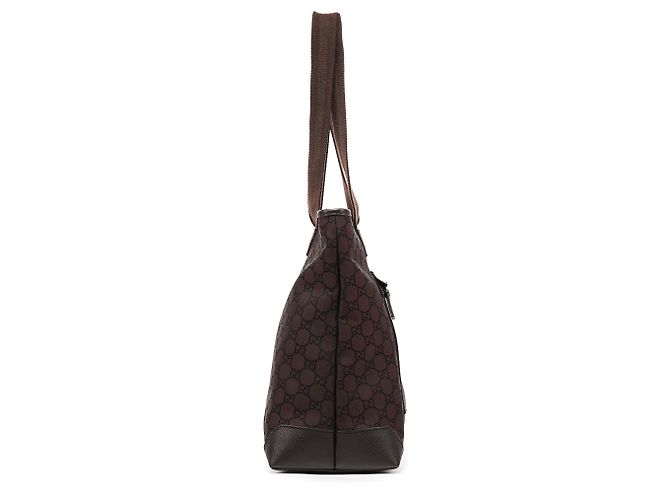 Gucci 180449 Borsa tote in nylon GG marrone - vista 2