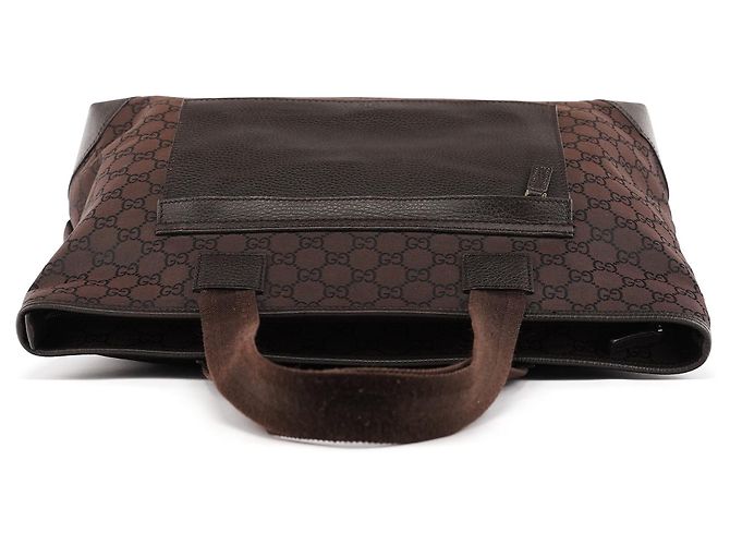 Gucci 180449 Borsa tote in nylon GG marrone - vista 4