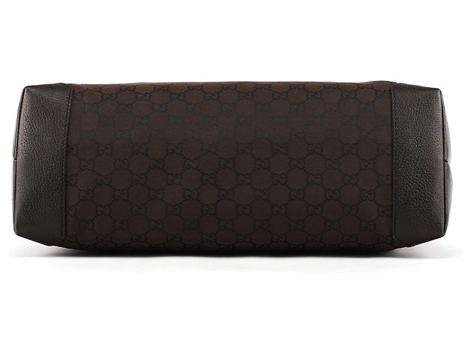 Gucci 180449 Borsa tote in nylon GG marrone - vista 5