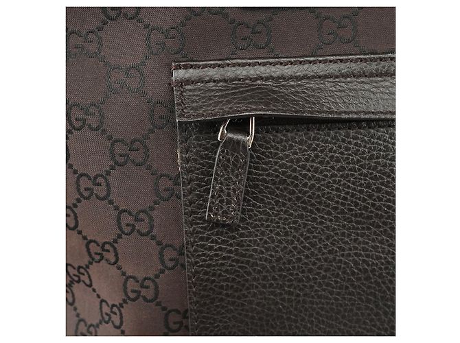 Gucci 180449 Borsa tote in nylon GG marrone - vista 6