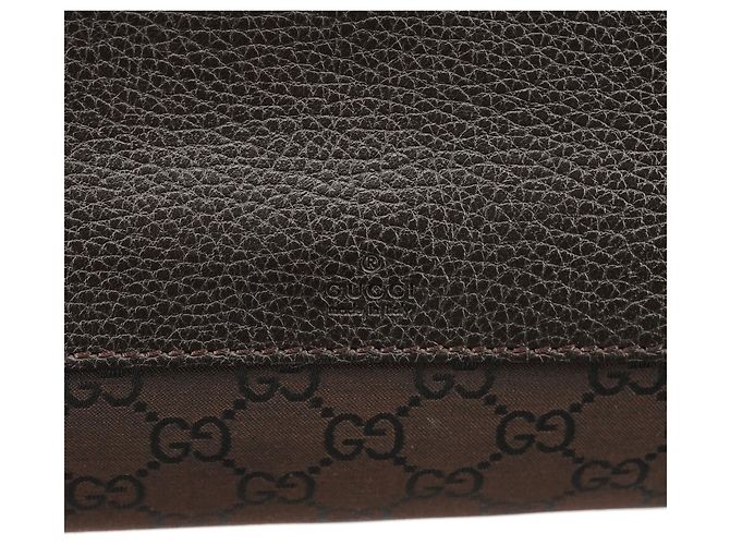 Gucci 180449 Borsa tote in nylon GG marrone - vista 7