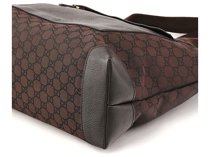 Gucci 180449 Borsa tote in nylon GG marrone - vista 9