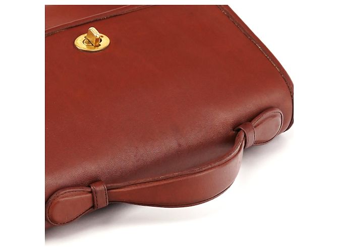 Coach Bolsa 2-Way em couro de curtimento de luva bordô com fecho turnlock - vista 10