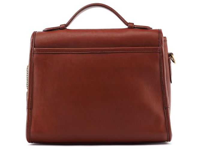 Coach Bolsa 2-Way em couro de curtimento de luva bordô com fecho turnlock - vista 3