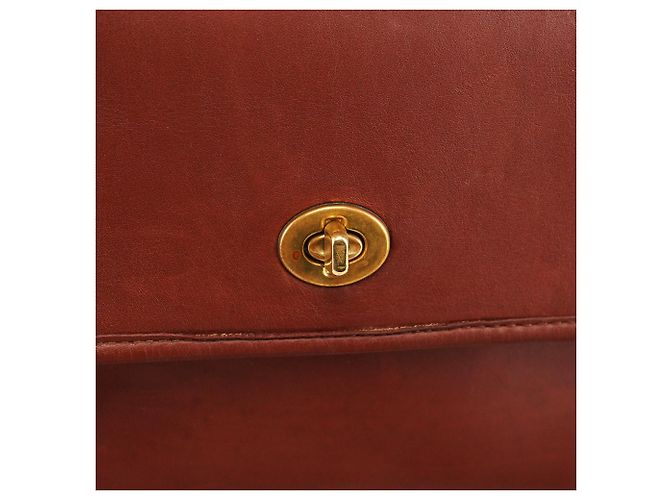 Coach Bolsa 2-Way em couro de curtimento de luva bordô com fecho turnlock - vista 5