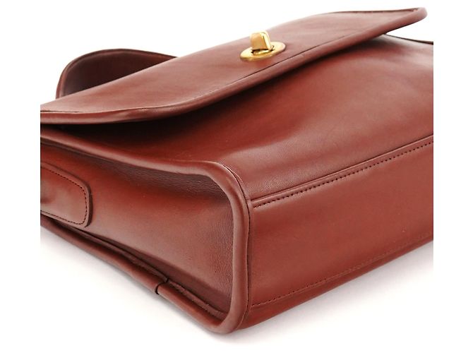Coach Bolsa 2-Way em couro de curtimento de luva bordô com fecho turnlock - vista 8