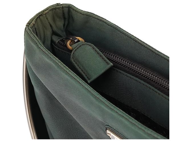 Prada B7514 Mini Bag in Tessuto Grafite Verde con Manico in Metallo - vista 10