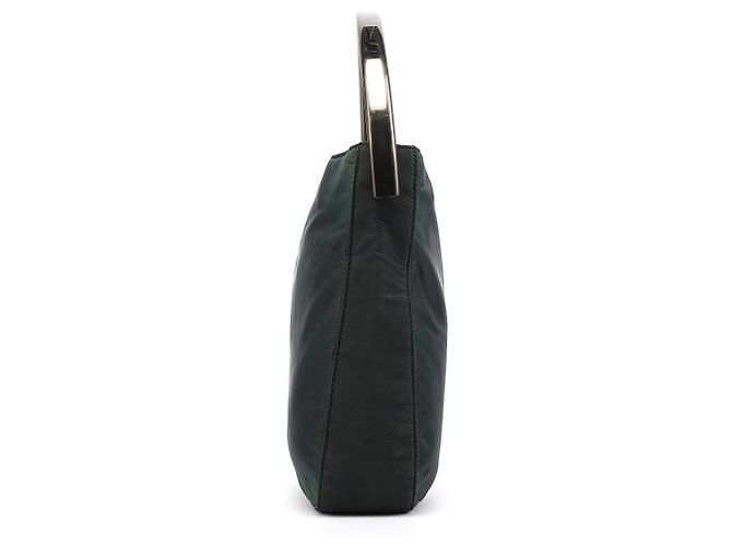 Prada B7514 Mini Bag in Tessuto Grafite Verde con Manico in Metallo - vista 2