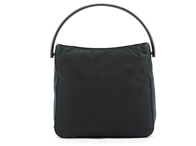 Prada B7514 Mini Bag in Tessuto Grafite Verde con Manico in Metallo - vista 3