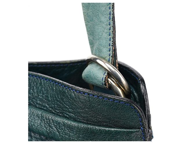 Borsa a tracolla Bay Chloé in pelle blu turchese navy - vista 10