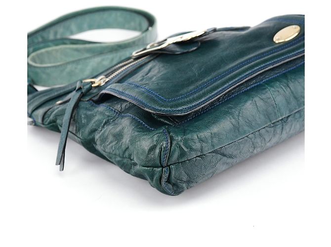 Borsa a tracolla Bay Chloé in pelle blu turchese navy - vista 11