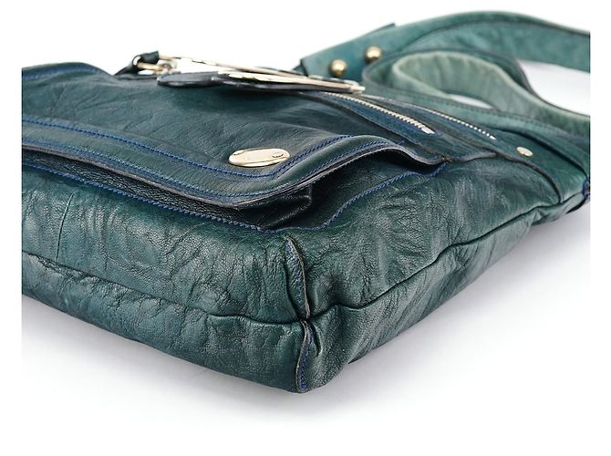 Borsa a tracolla Bay Chloé in pelle blu turchese navy - vista 12