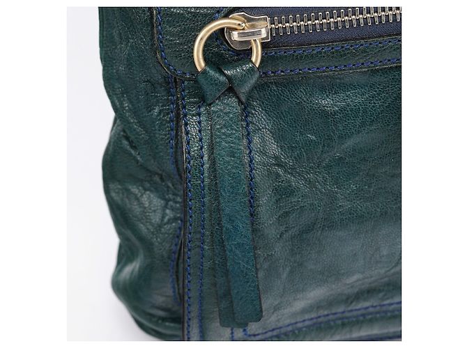 Borsa a tracolla Bay Chloé in pelle blu turchese navy - vista 8