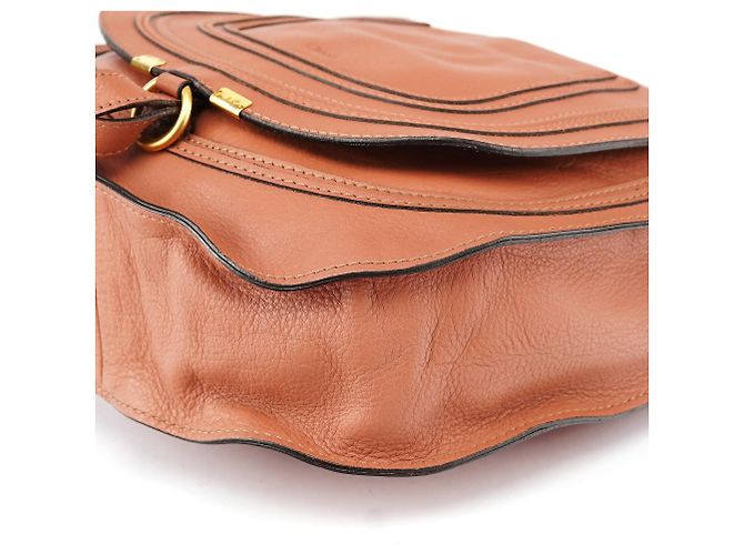 Chloé Borsa a tracolla Marcie in pelle marrone chiaro - vista 10