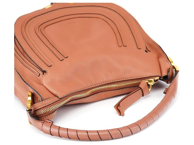 Chloé Borsa a tracolla Marcie in pelle marrone chiaro - vista 11