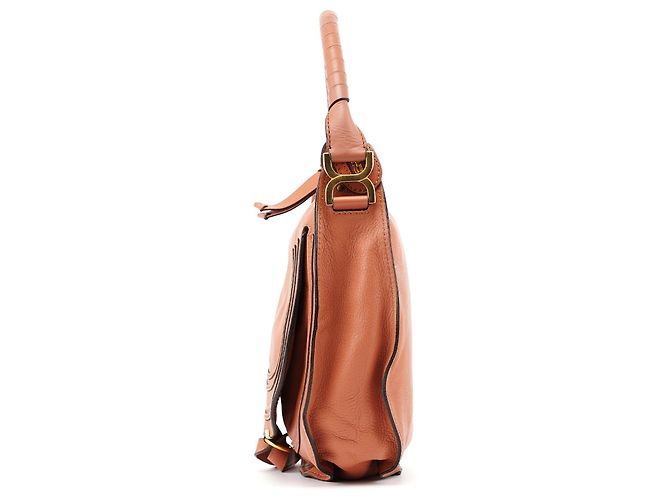 Chloé Borsa a tracolla Marcie in pelle marrone chiaro - vista 2
