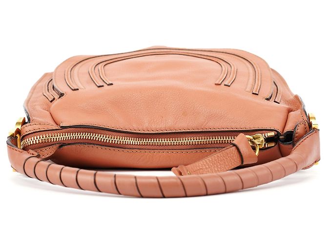 Chloé Borsa a tracolla Marcie in pelle marrone chiaro - vista 4