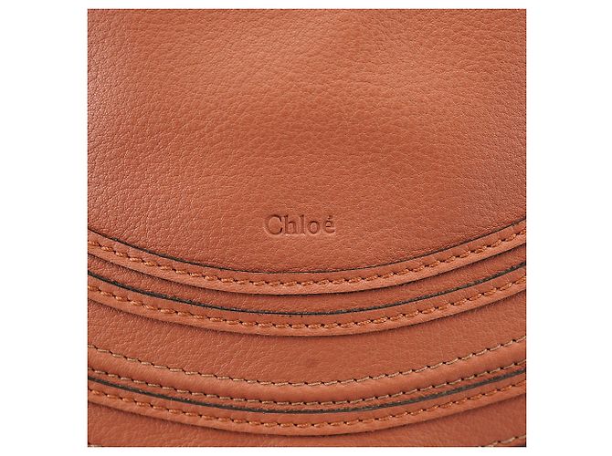 Chloé Borsa a tracolla Marcie in pelle marrone chiaro - vista 6
