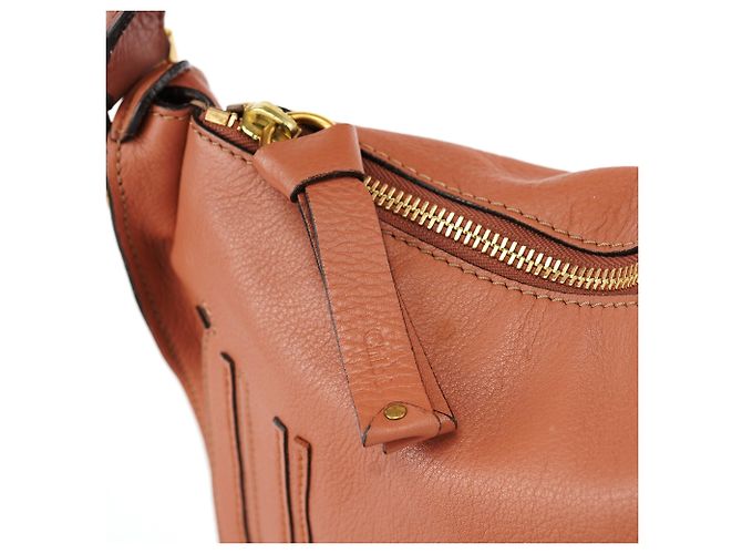 Chloé Borsa a tracolla Marcie in pelle marrone chiaro - vista 8