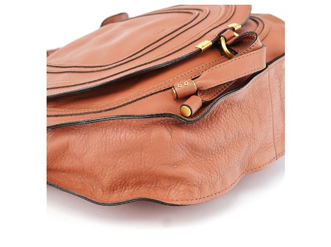 Chloé Borsa a tracolla Marcie in pelle marrone chiaro - vista 9