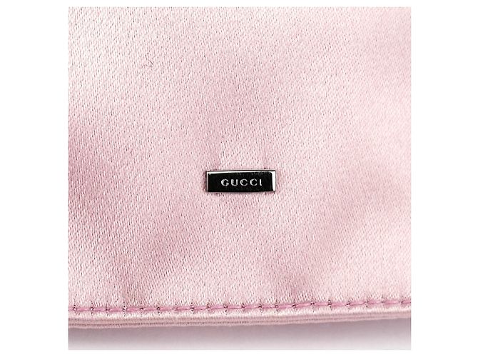 Gucci 001 4399 Borsa a tracolla in raso rosa con coulisse - vista 5