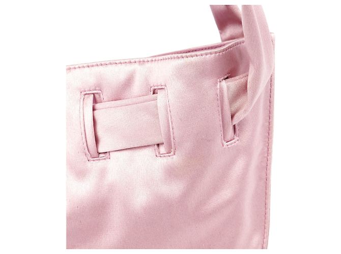 Gucci 001 4399 Borsa a tracolla in raso rosa con coulisse - vista 9