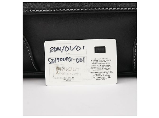 Chloé Borsa Tote in pelle nera con tasca frontale - vista 13