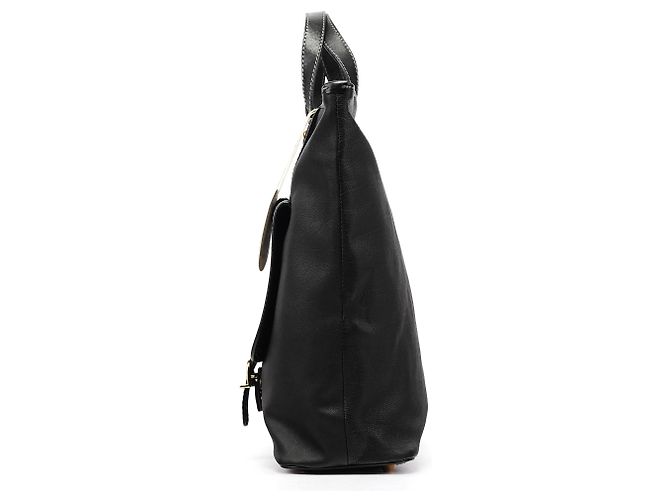 Chloé Borsa Tote in pelle nera con tasca frontale - vista 2