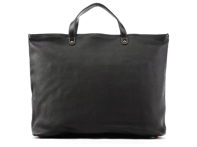 Chloé Borsa Tote in pelle nera con tasca frontale - vista 3