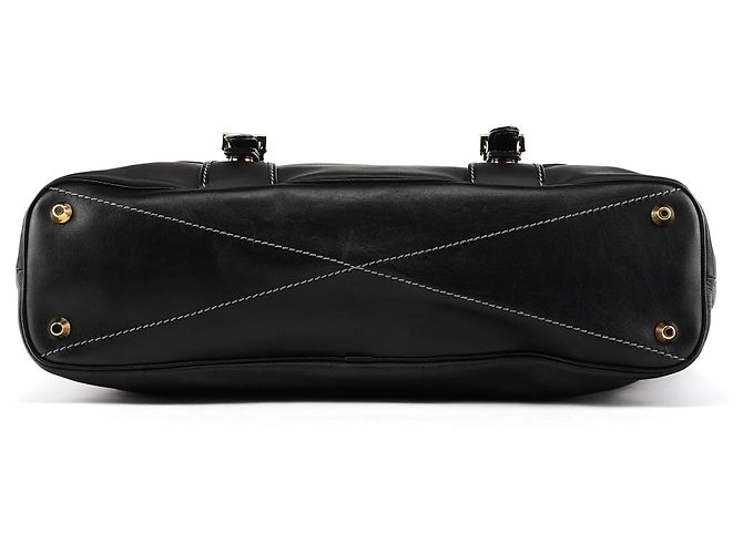 Chloé Borsa Tote in pelle nera con tasca frontale - vista 5
