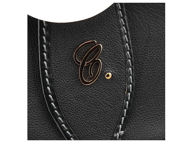 Chloé Borsa Tote in pelle nera con tasca frontale - vista 6
