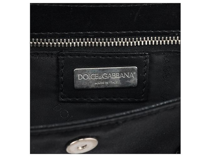 Dolce & Gabbana Mini borsa in raso nero effetto pitone e strass - vista 12