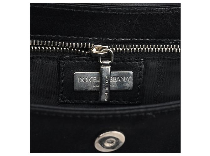 Dolce & Gabbana Mini borsa in raso nero effetto pitone e strass - vista 13