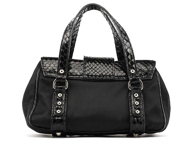 Dolce & Gabbana Mini borsa in raso nero effetto pitone e strass - vista 3